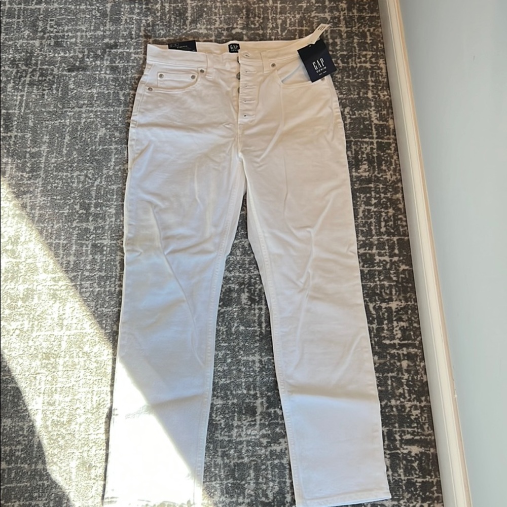 Gap White 5-button jeans, high rise stretch